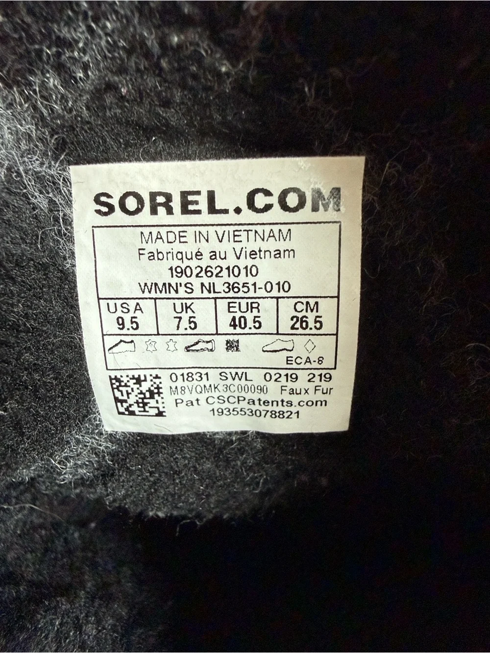 Sorel Black Lace-Up Insulated Winter Boots